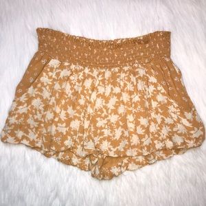 Free People Women’s Floral Smocked Waist Boho Shorts